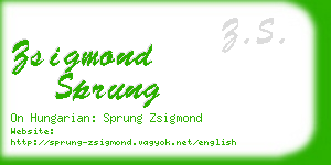 zsigmond sprung business card